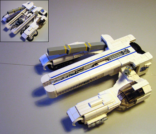 some type of futuristic lego type space ship
