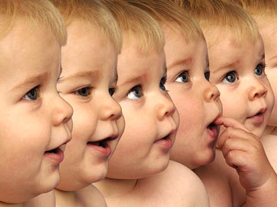 a series of pos shows baby faces and six baby faces in multiple stages