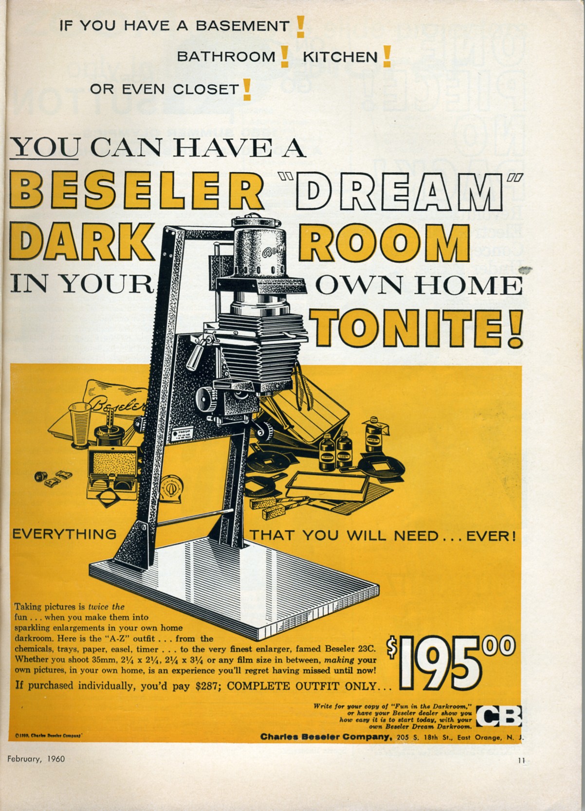 a poster advertising a houseware and dark room tour
