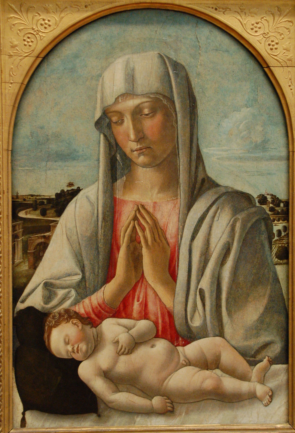 painting of a mother holding a child