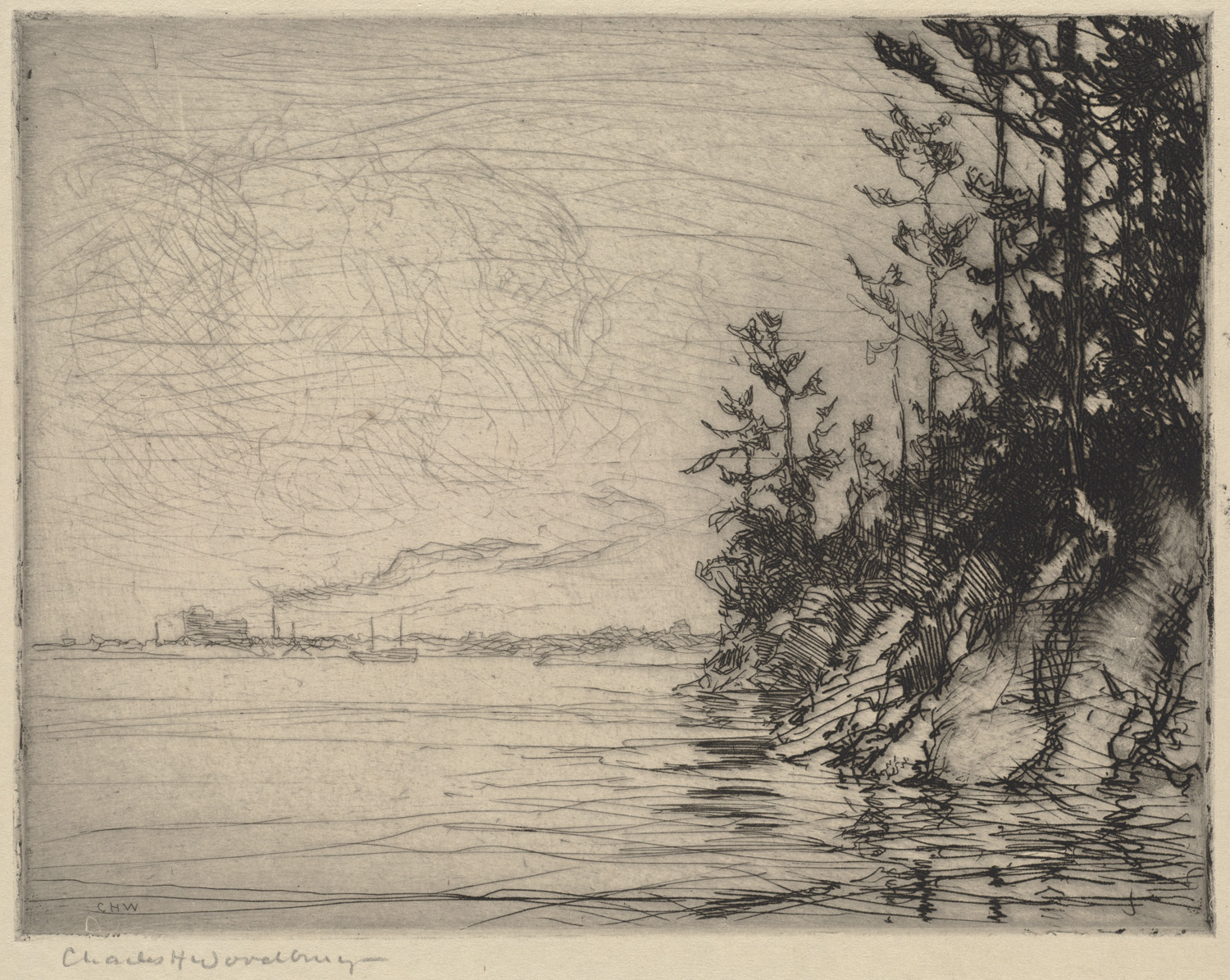 an image of landscape drawing with pencil on paper