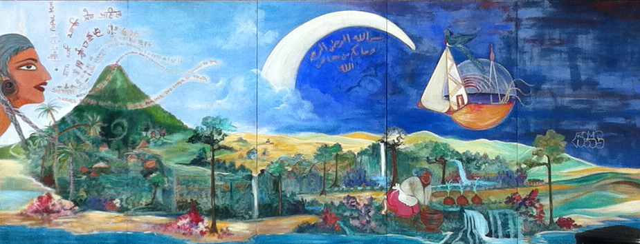 a wall painting in an arts and crafts center