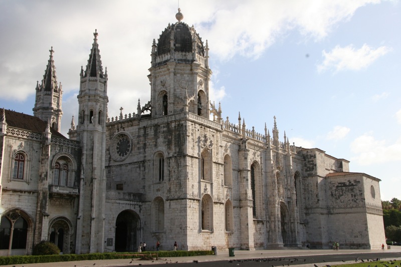 there is a large old cathedral with two towers