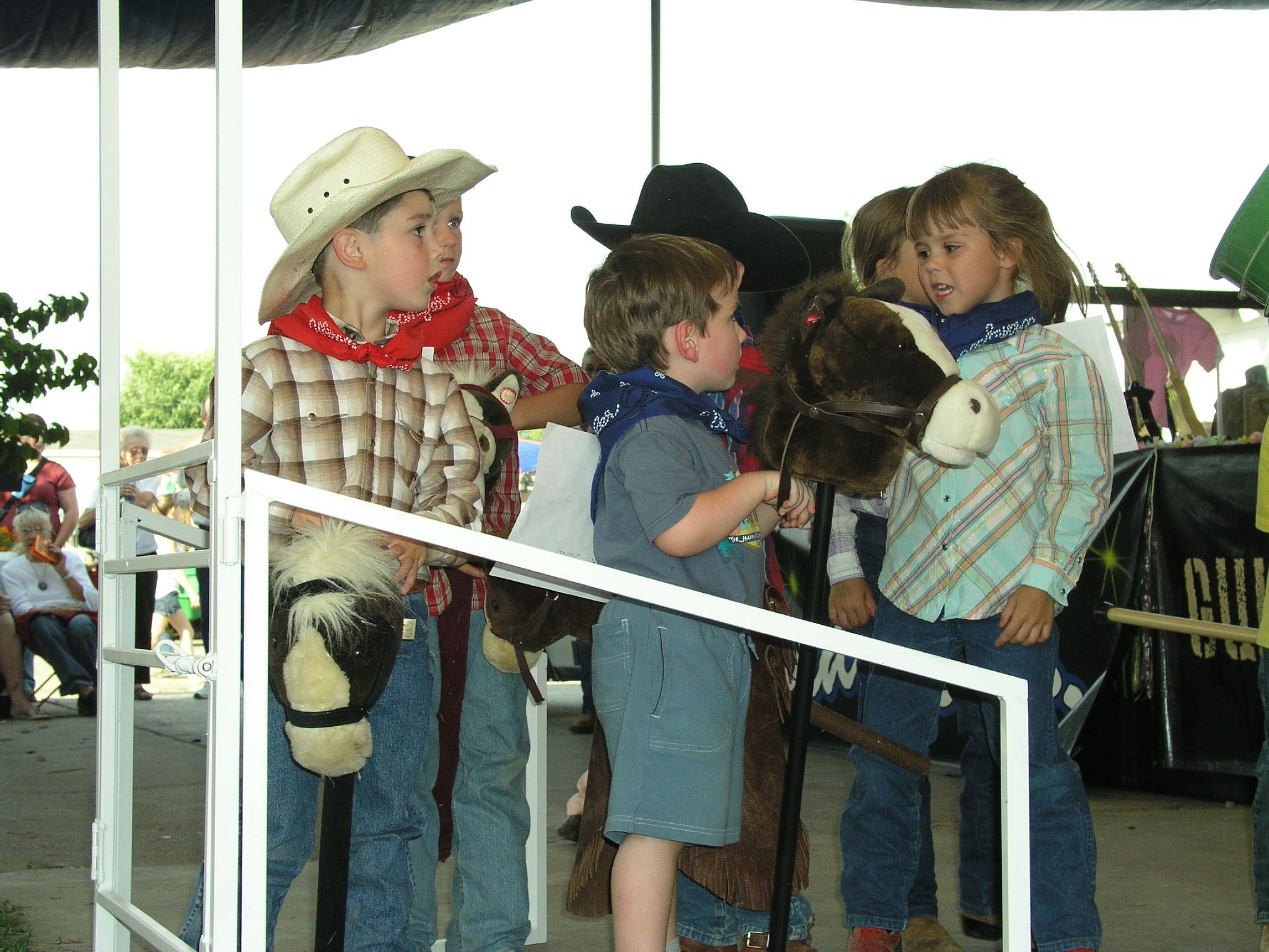 children standing around and talking to each other