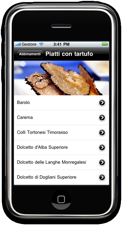 a smartphone showing the app for cooking in italian