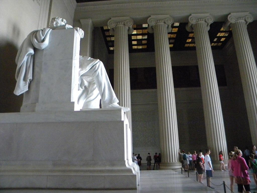 a room that has several statues in it