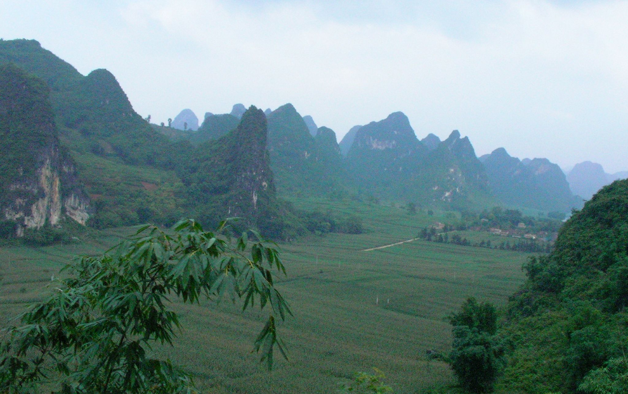 the view from above of hills and valleys