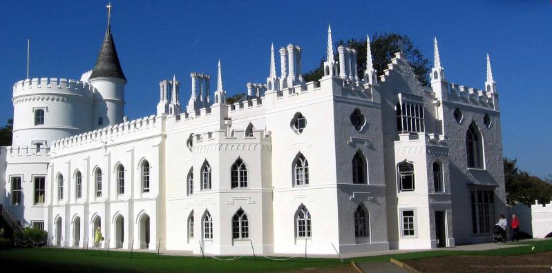 an elaborate white castle designed for business
