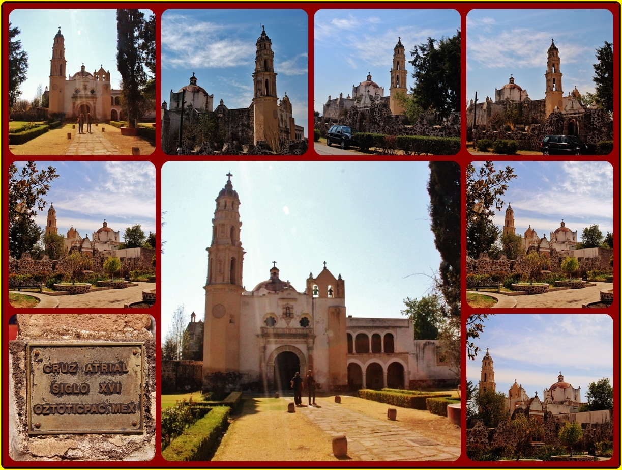 a series of pictures shows the front of an old and ornate church