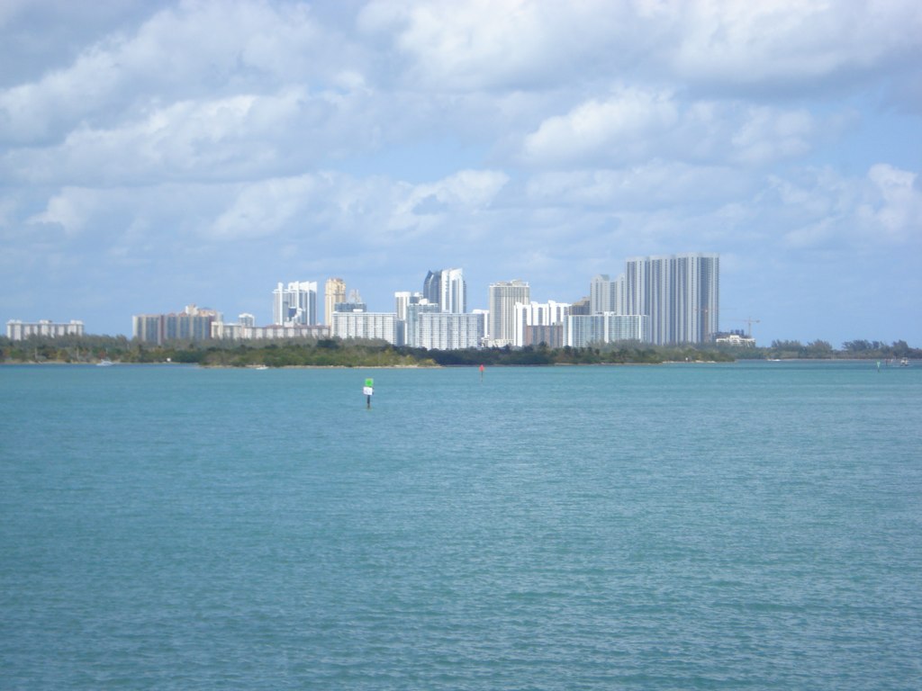 a body of water that has a large city in the background