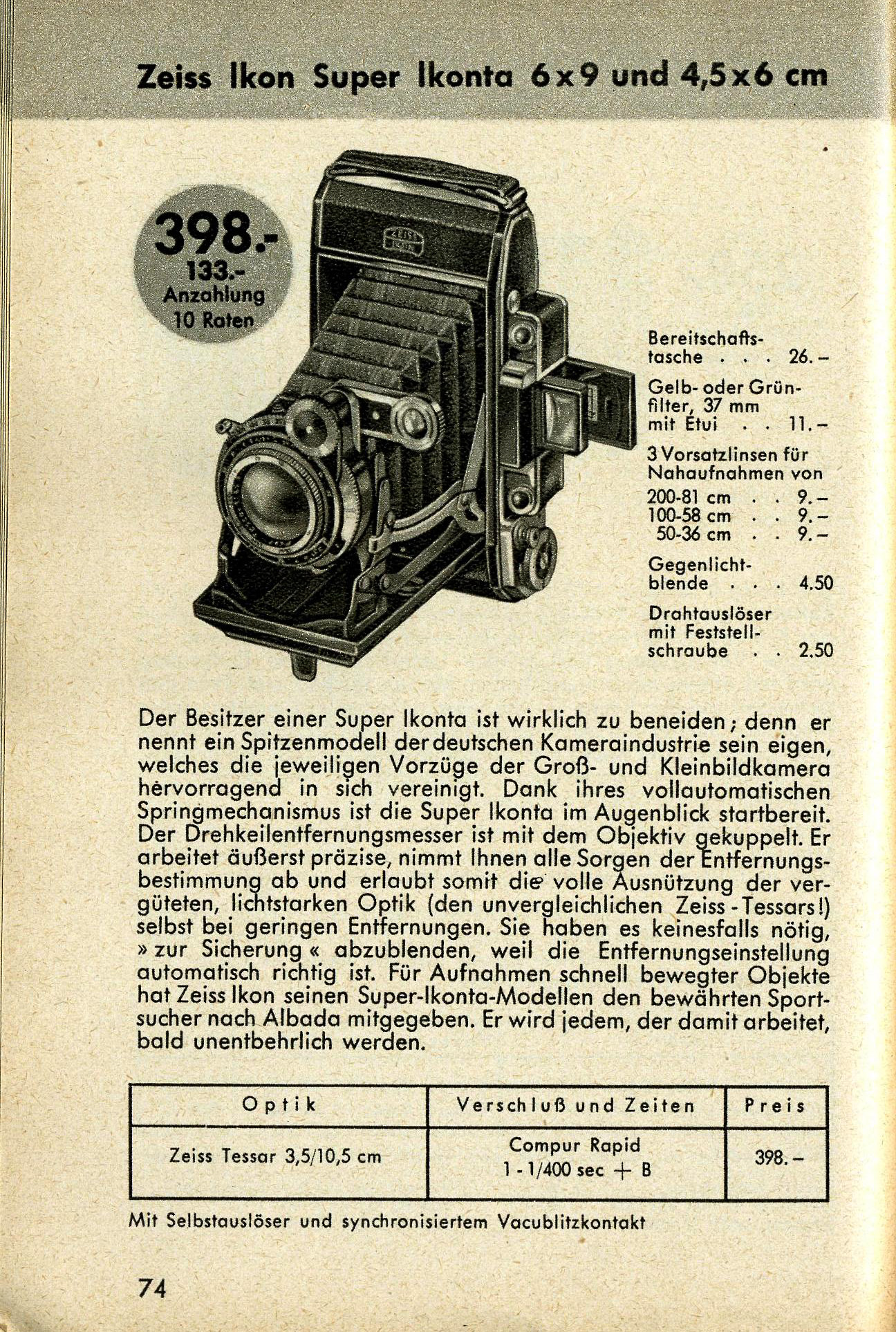 an advertit from the zeissler super icons camera