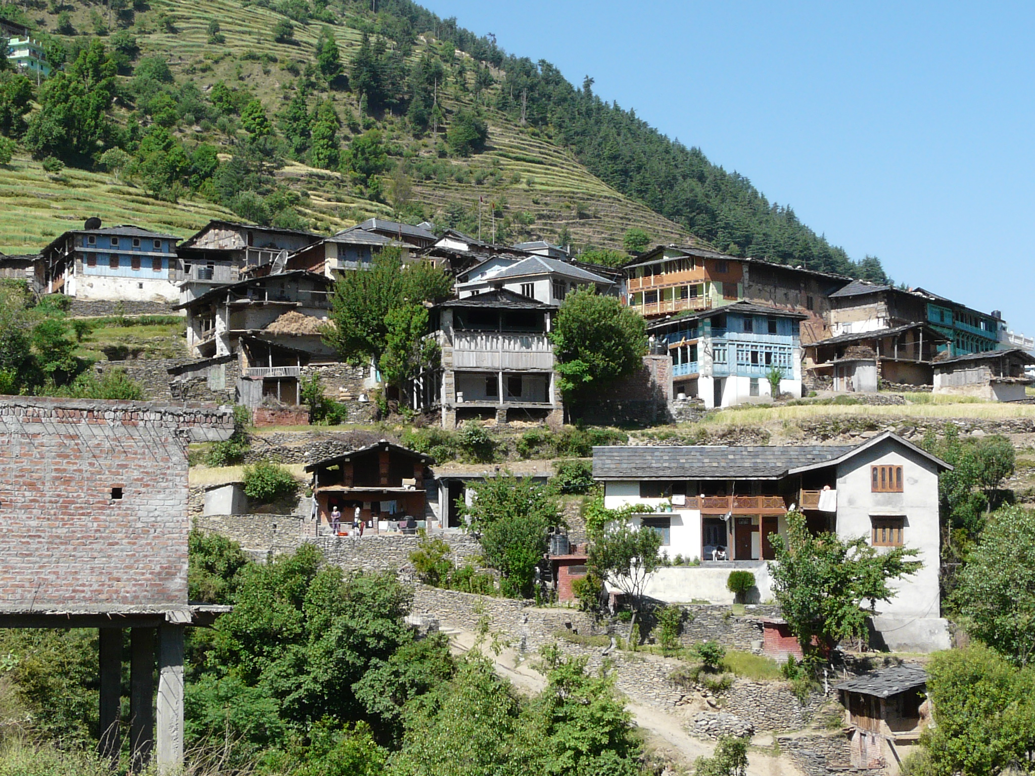 the village is situated at the top of a mountain side