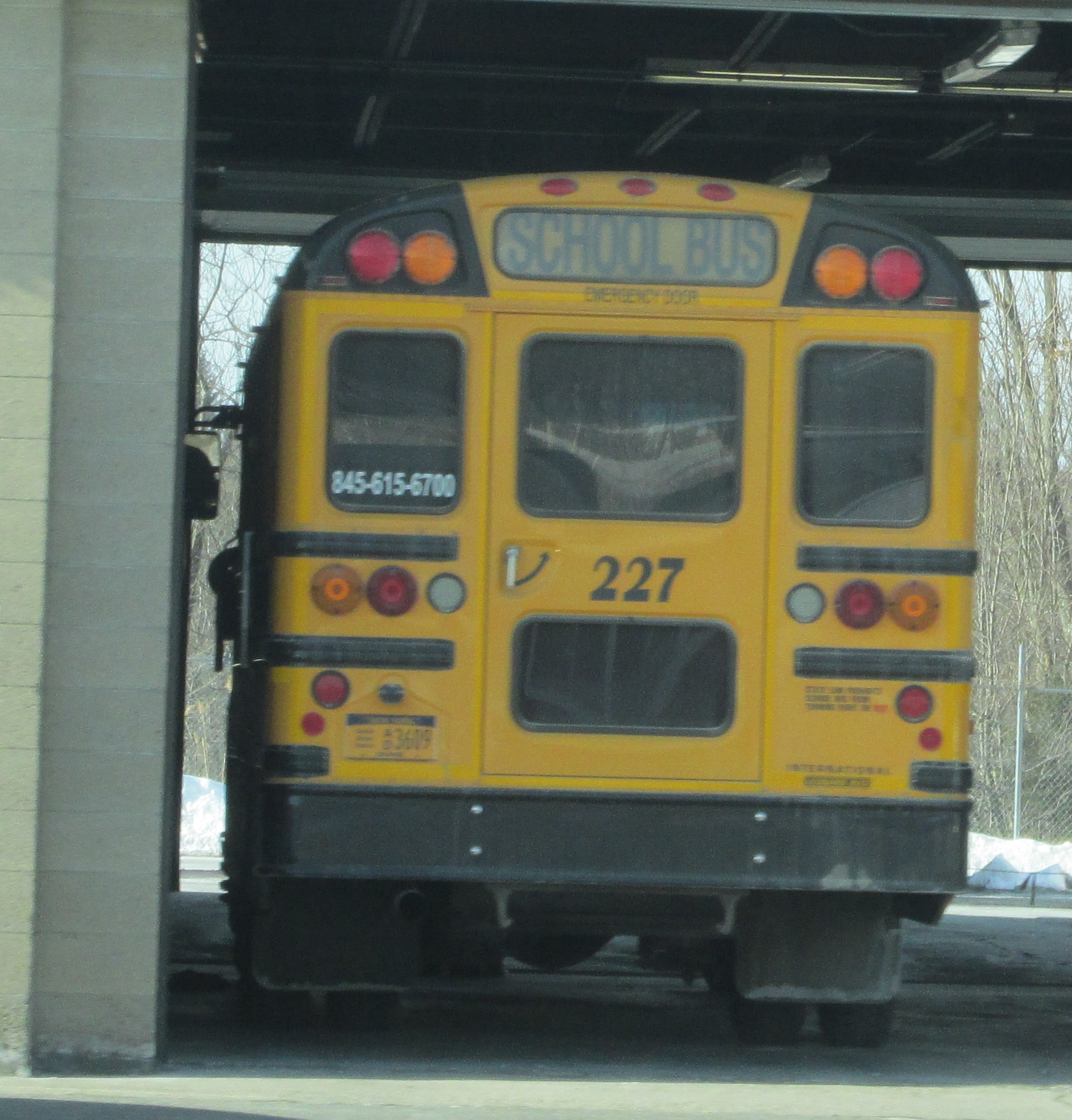 a school bus stopped at the bus station
