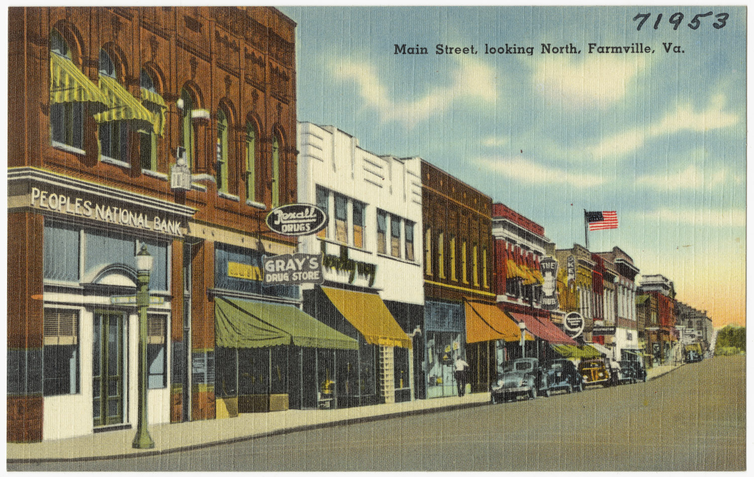 a colorful old po of main street with store fronts