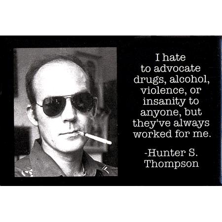 a quote from a man in glasses that reads, i hate to add a drug, alcohol, or ingenity to anyone, but they've