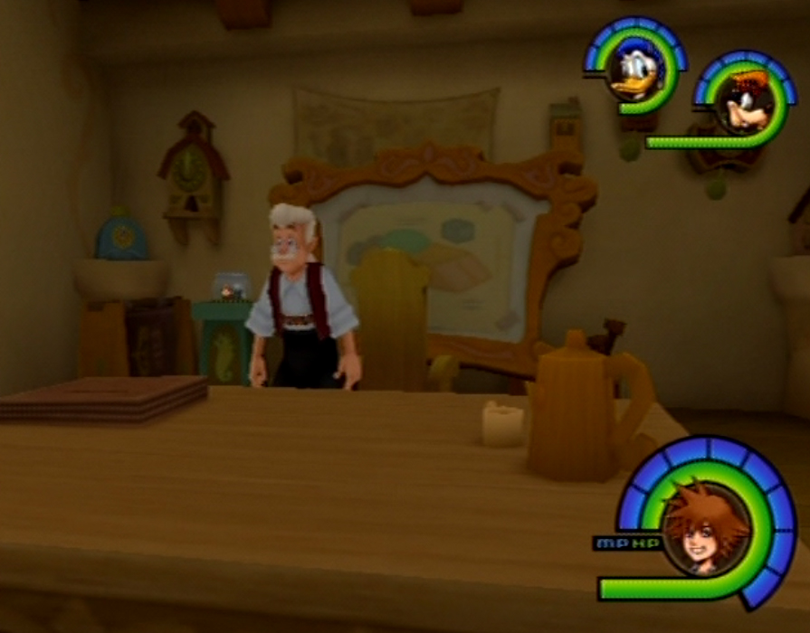 the cartoon character has been in a game with characters playing