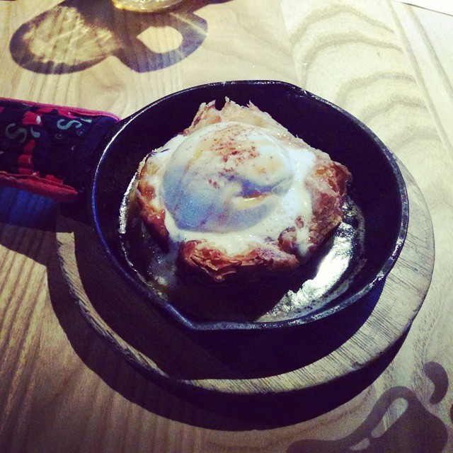 a pan with a food in it sitting on a table