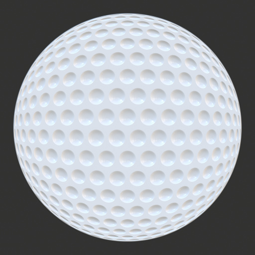 an animation picture of a golf ball on a black background