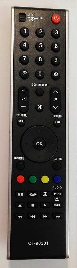 a remote control for a television with all ons