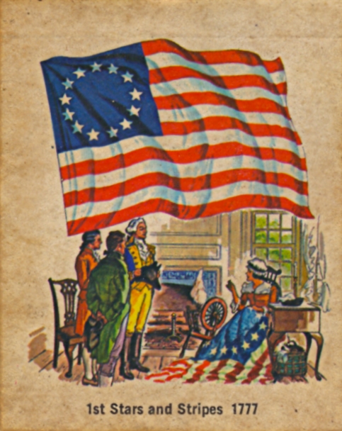 an old patriotic postcard has been made to look like a flag