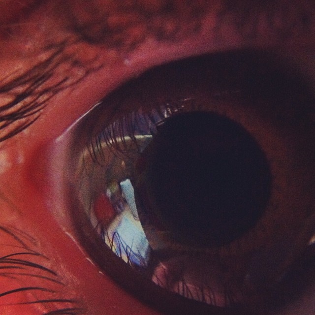close up s of the upper half of an eye