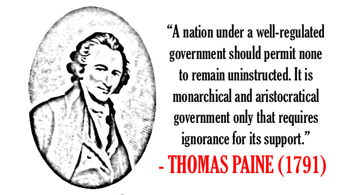 an old pograph of thomas paine with the words thomas paine