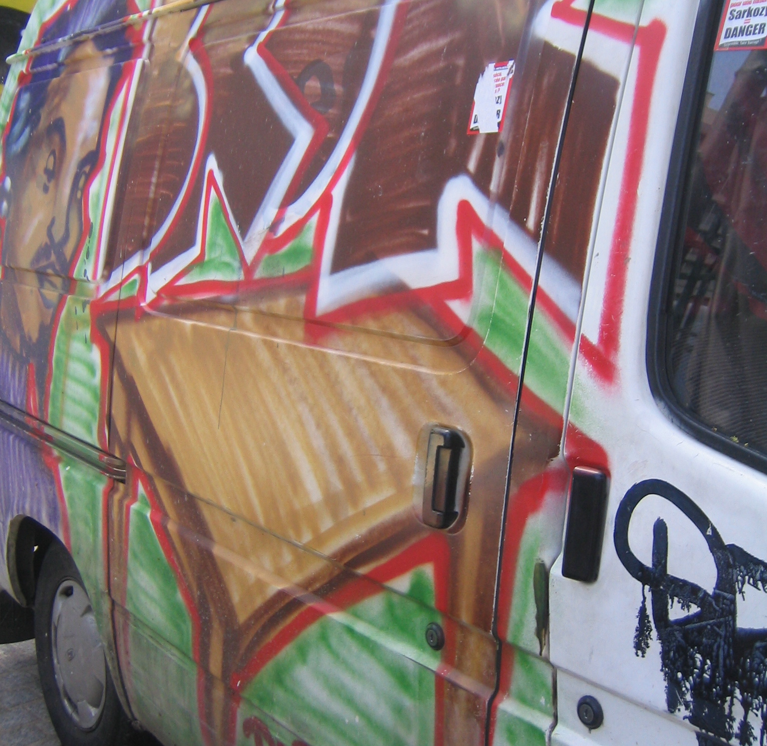 there is an art work on the van