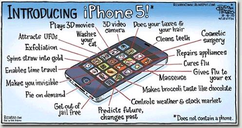 a cell phone has been labelled in a diagram