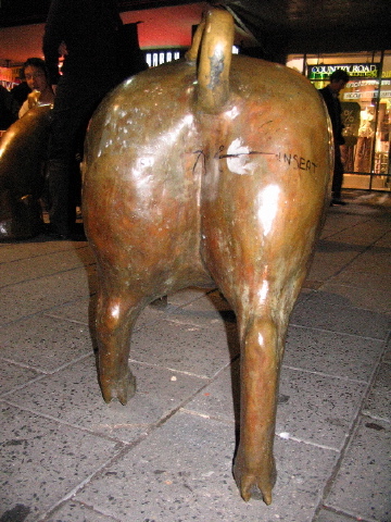 this is a bronze statue of an elephant