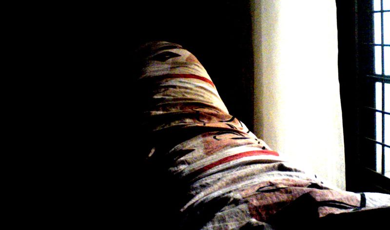 an image of a blanket in the dark