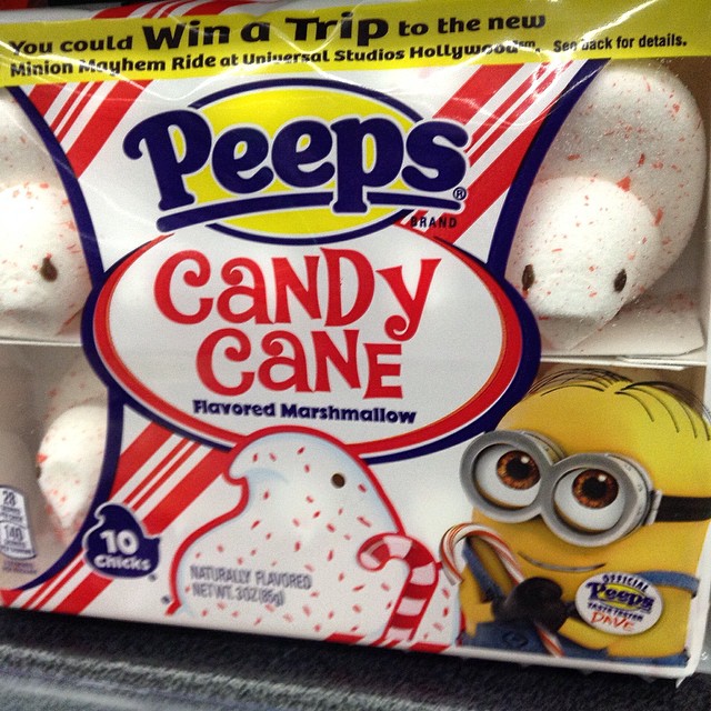 peeps candy canes with cute characters in the packaging