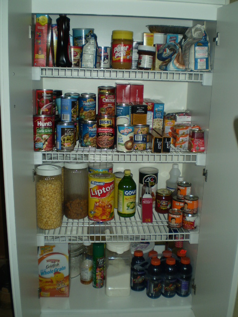 a pantry refrigerator with lots of food inside