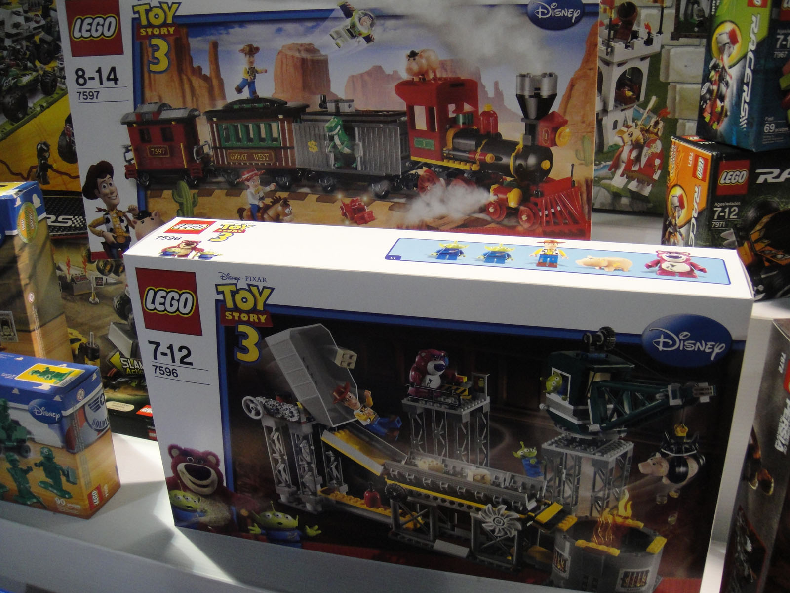 the display case contains a lego model of the disneyland world