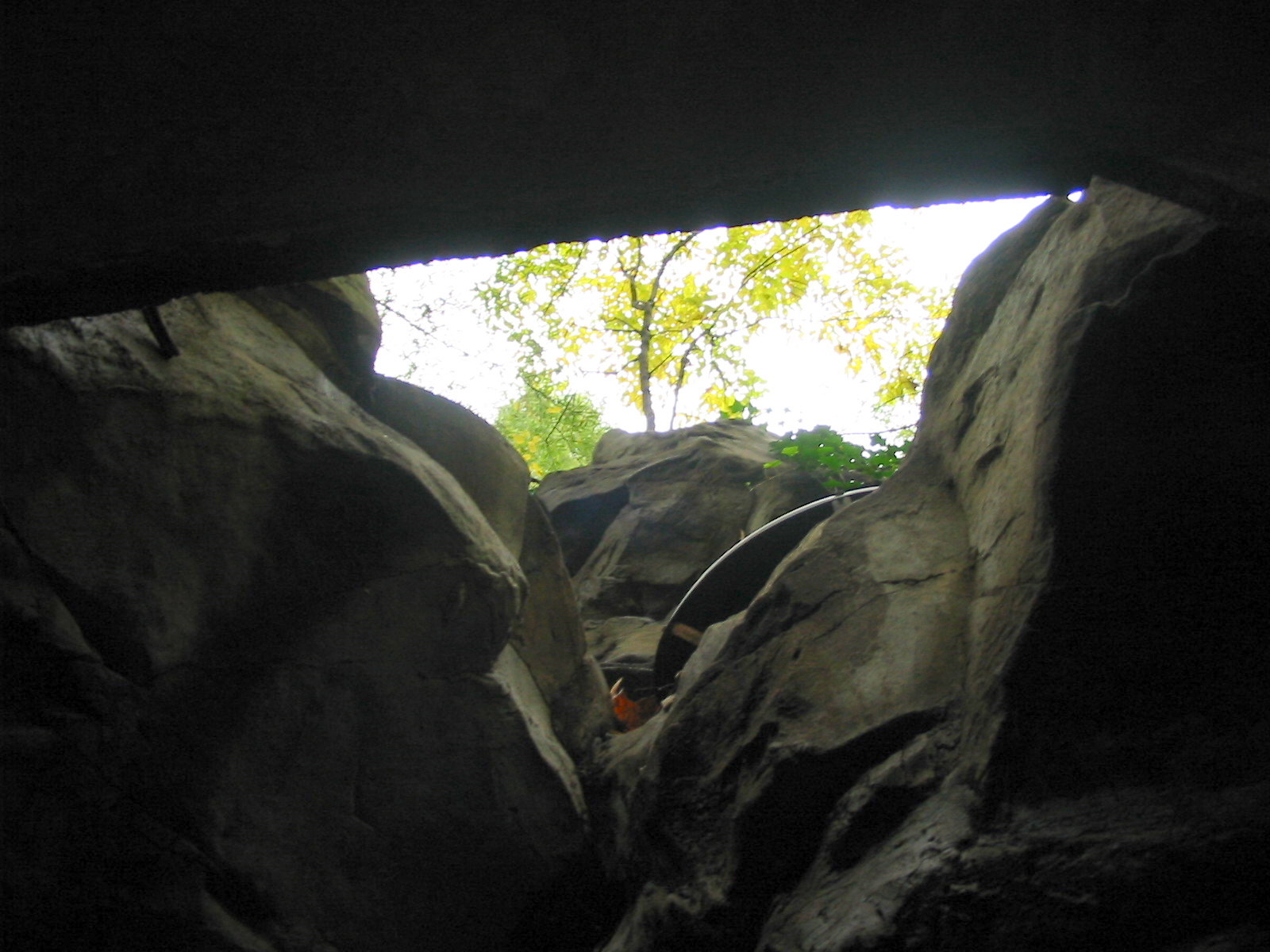 the interior of an area with large boulders