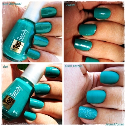 a collage of pos with the turquoise nail polish