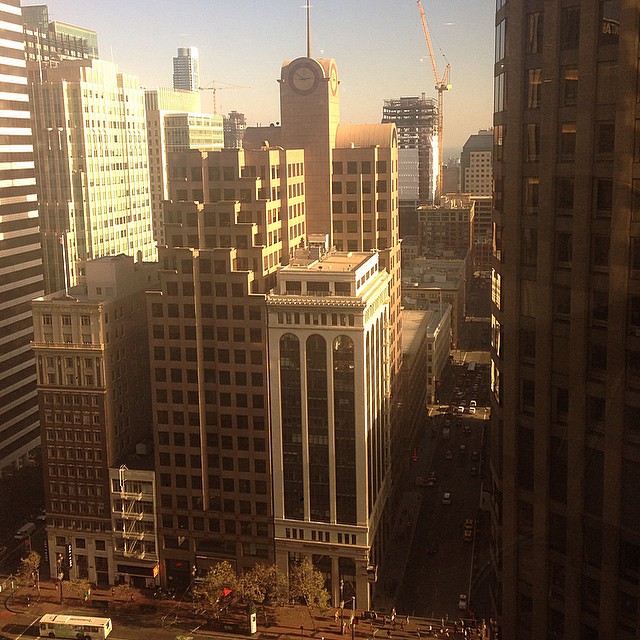 the view of skyscrs in the city, taken from the top of the trump building