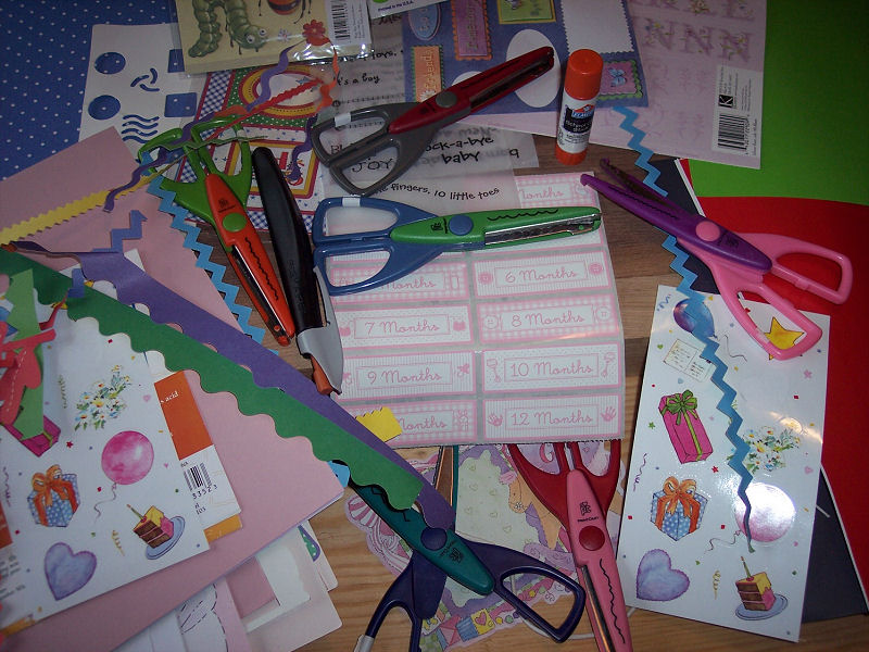 several colorful pieces of paper laid out together