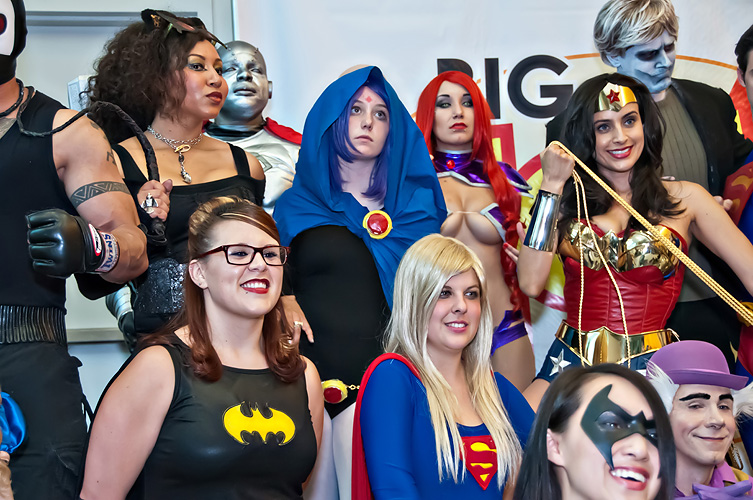 a group of people dressed up as superheros