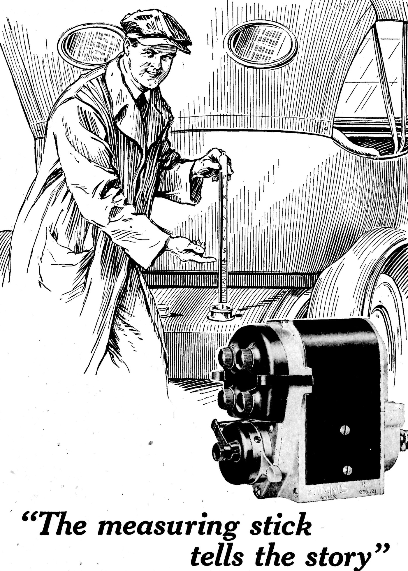 an advertit featuring a woman working in a machine and a man fixing it