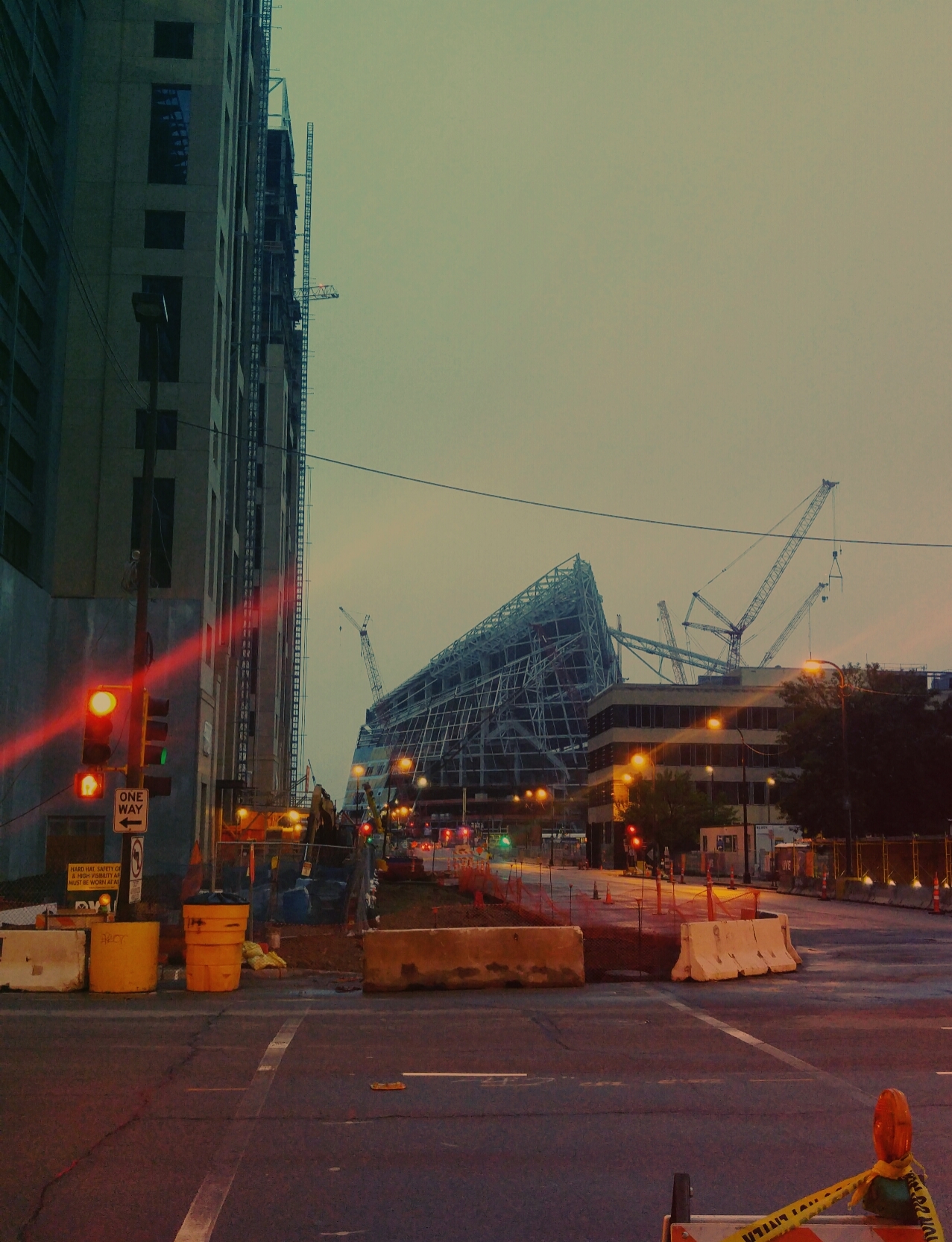 a construction site in the middle of a city