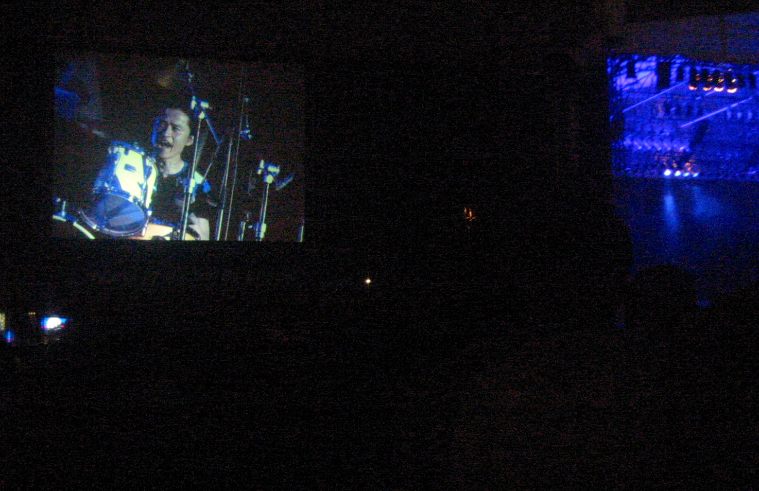 a blurry image shows a band on a television screen