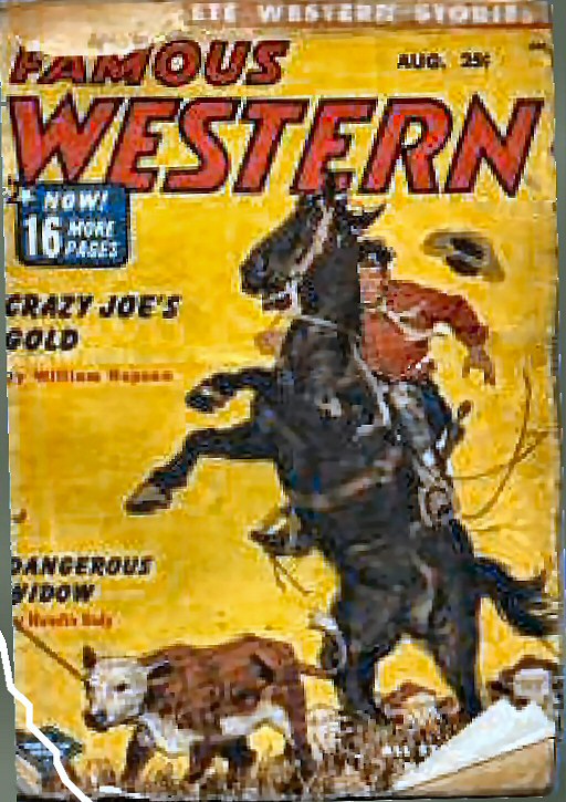 a magazine cover featuring a cowboy riding a horse