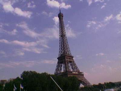 the eiffel tower towering over the surrounding city