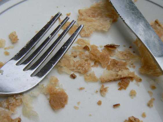 there are some remains from a fork on the plate