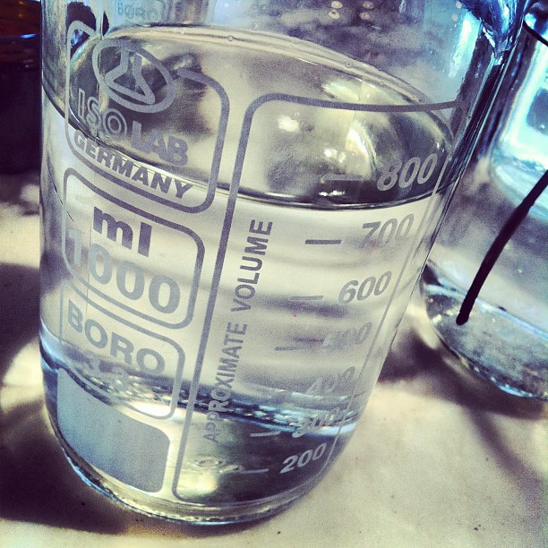 a close up view of a measuring glass