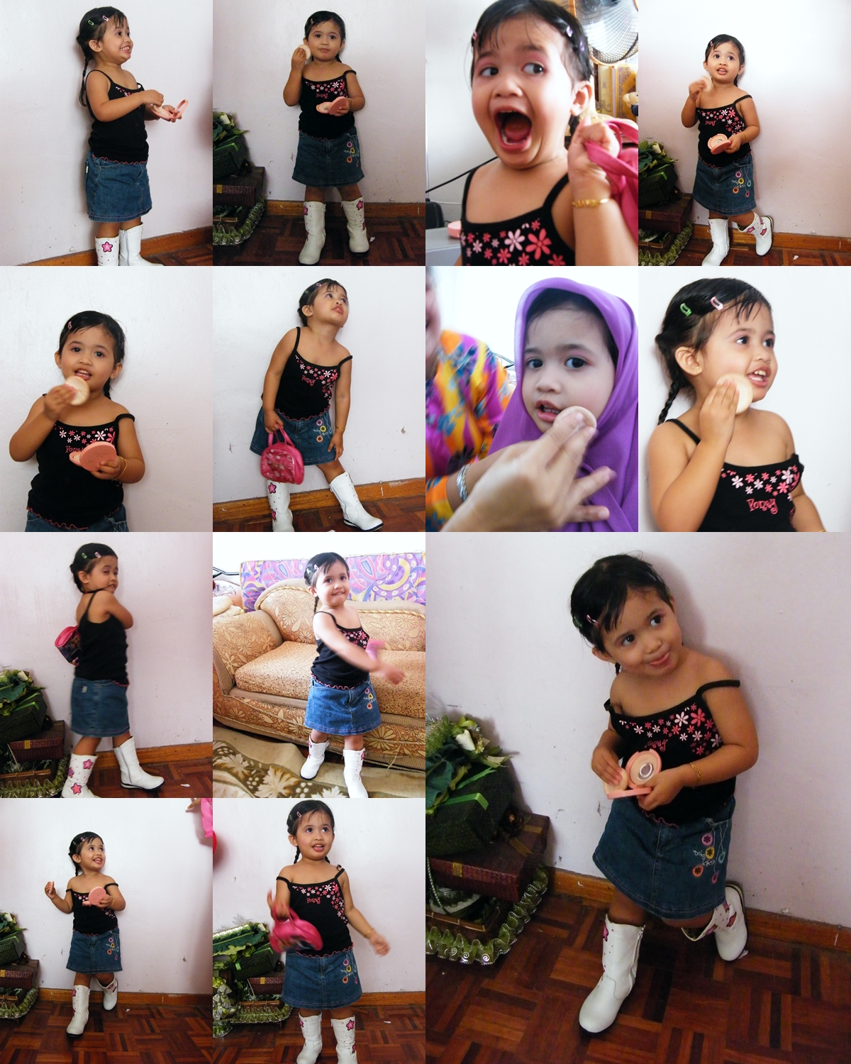 several pos of a child in different poses