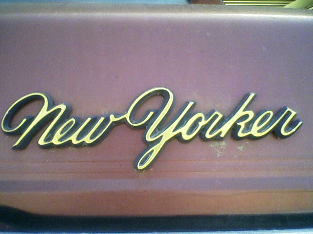 a purple vehicle with the word new york on it