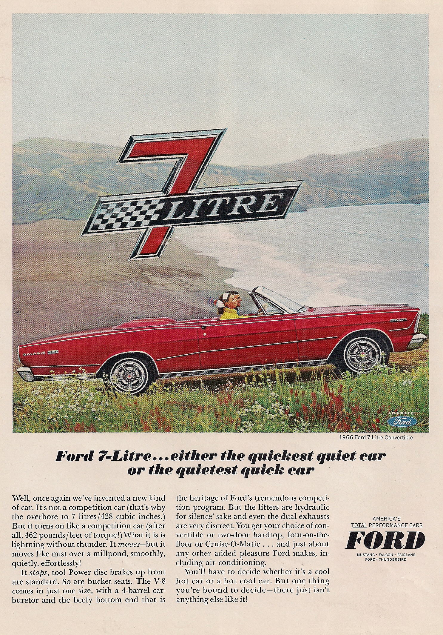 an advertit for ford's new sports convertible