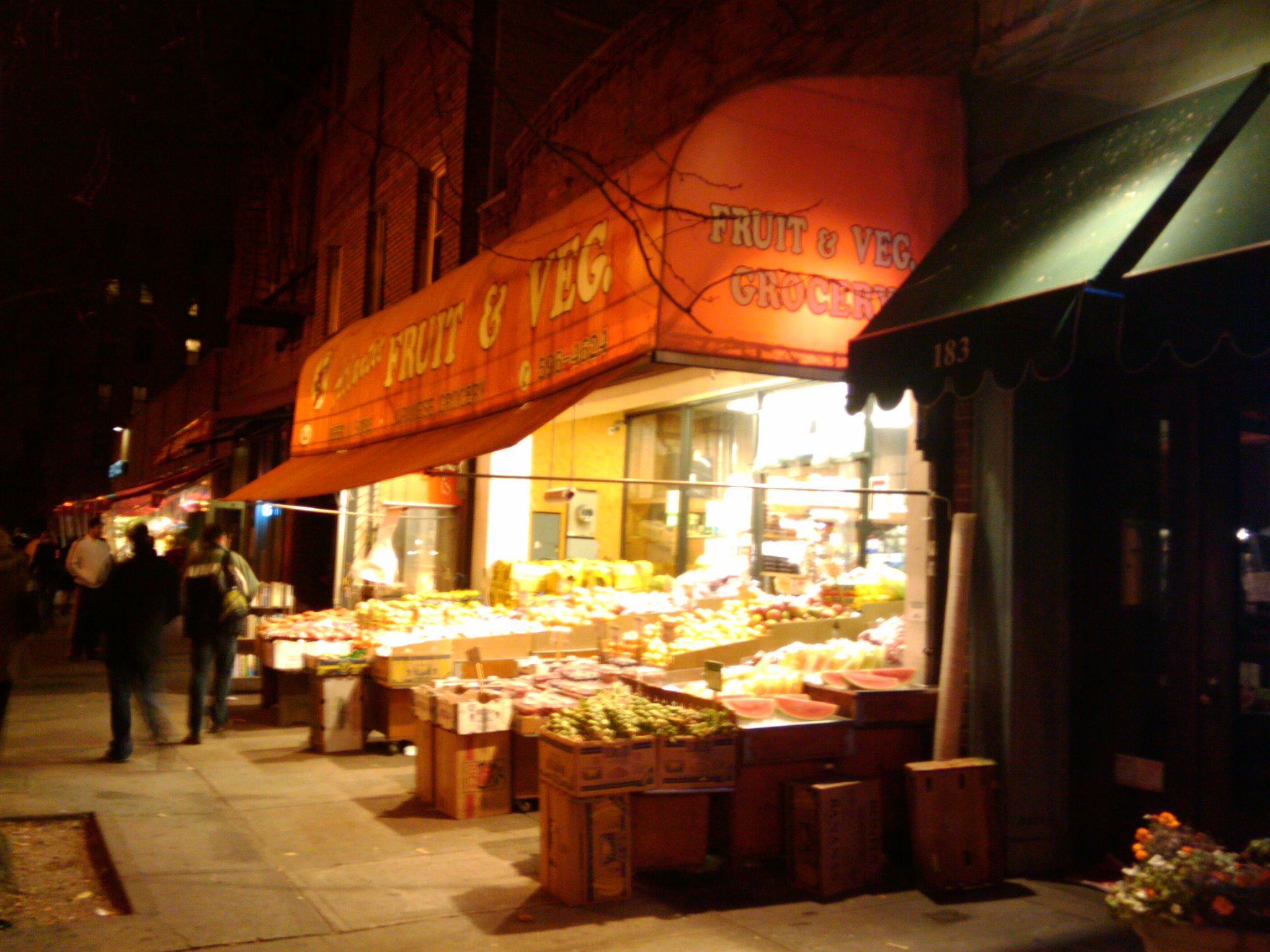 there is a fruit and veg market on the street