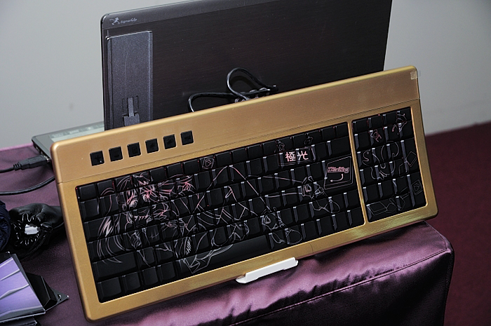 a keyboard with various symbols on it on a chair
